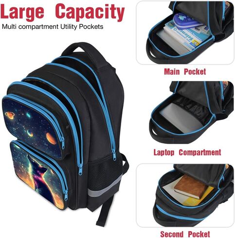حقيبة ظهر للأطفال للبنات- 3pcs 17 ″ حقائب الظهر مع مربع الغداء لمدرسة Toddle الابتدائية المتوسطة- حقيبة الطلاب للأعمار 6-18 Fox Bookbag Pack Back in Kuwait