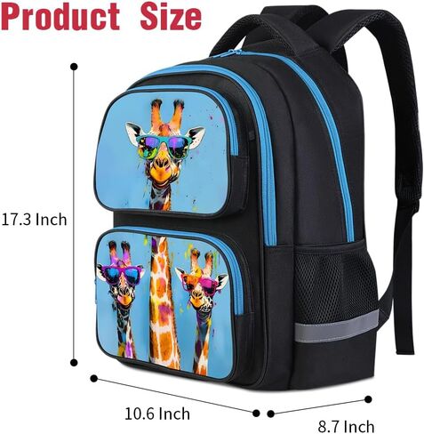 حقيبة ظهر للأطفال للبنات- 3pcs 17 ″ حقائب الظهر مع مربع الغداء لمدرسة Toddle الابتدائية المتوسطة- حقيبة الطلاب للأعمار 6-18 Fox Bookbag Pack Back in Saudi Arabia