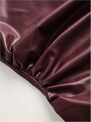 Women's Off Shoulder PU Leather Tank Top Sleeveless Slim Fit Crop Tops Elegant Y2K Clubwear in Saudi Arabia