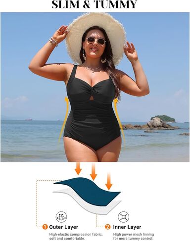 DACI Women Plus Size One Piece Swimsuits - STUME CONTROL SUITS COMPLEAGE COMPLEAGE TOWST RUCHED RUCHEDWEAR 2025 in Kuwait