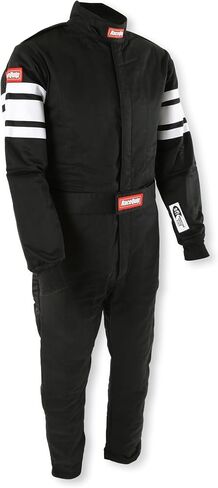 RaceQuip 120005RQP 120 Series 1-Pc Driving Suit SFI 3.2A/5 Black/White Large in Saudi Arabia
