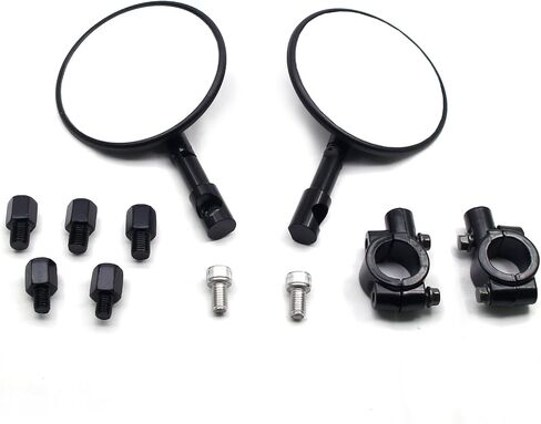 MZS Motorcycle Handlebar Mirrors, Foldable Bar End Mirror M8 Thread with 7/8 Handlebars Mount Fit for Motorbike Street Dirt Electric Bike E-bike Adventure Scooter ATV Quad in Saudi Arabia