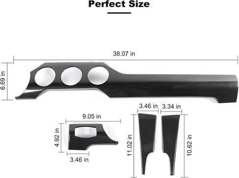 RT-TCZ Carbon Fiber Center Console Dashboard Panel Trim Cover Kit Meter Frame Interior Decoration Accessories for Ford Mustang 2015-2022 in Saudi Arabia