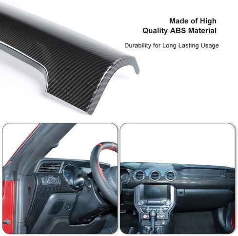 RT-TCZ Carbon Fiber Center Console Dashboard Panel Trim Cover Kit Meter Frame Interior Decoration Accessories for Ford Mustang 2015-2022 in Saudi Arabia