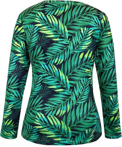 JomeDesign Womens Tops Long Sleeve Shirts Round Neck Loose Casual Blouses Floral Print Tshirts in Kuwait