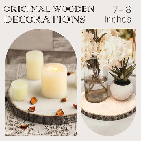 ZOCONE 4 Pcs Large Wood Slices 11-13 Inches Unfinished Rounds, Natural Paulownia Wooden Slices for Centerpieces, Round Wooden Discs Decoration with Bark, Wood Circles for Centerpieces for Painting in Saudi Arabia