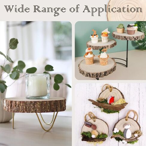 ZOCONE 4 Pcs Large Wood Slices 11-13 Inches Unfinished Rounds, Natural Paulownia Wooden Slices for Centerpieces, Round Wooden Discs Decoration with Bark, Wood Circles for Centerpieces for Painting in Saudi Arabia