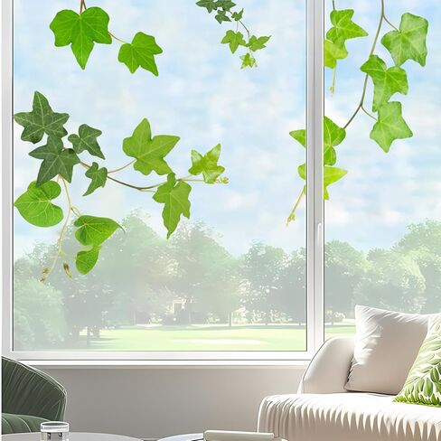 Leaves Vine Window Stickers Hanging Green Plants Window Clings Reusable Spring Summer Botanical Windows Cling Double Sided Anti-Collision Windows Decal Glass Doors Decor, Green Tree Leaf in Kuwait