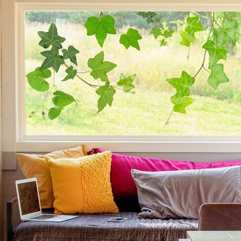 Leaves Vine Window Stickers Hanging Green Plants Window Clings Reusable Spring Summer Botanical Windows Cling Double Sided Anti-Collision Windows Decal Glass Doors Decor, Green Tree Leaf in Kuwait