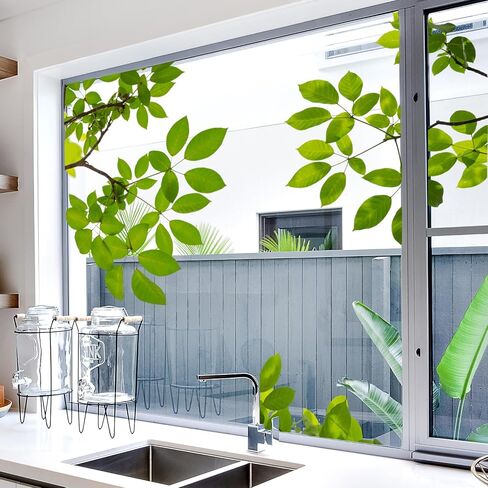 Leaves Vine Window Stickers Hanging Green Plants Window Clings Reusable Spring Summer Botanical Windows Cling Double Sided Anti-Collision Windows Decal Glass Doors Decor, Green Tree Leaf in Kuwait