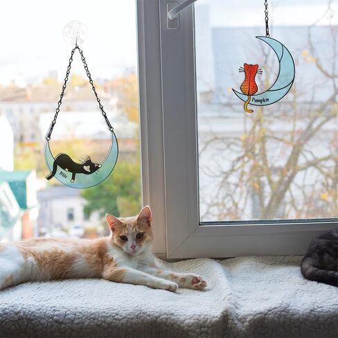 callie Cats Memorial Gifts,Loss of Cat Sympathy Gift, Cat Memorial Rainbow Suncatcher for Windows Hanging, Siamese Cat Decor for Cat Lover in Saudi Arabia