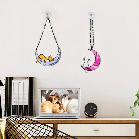 callie Cats Memorial Gifts,Loss of Cat Sympathy Gift, Cat Memorial Rainbow Suncatcher for Windows Hanging, Siamese Cat Decor for Cat Lover in Saudi Arabia