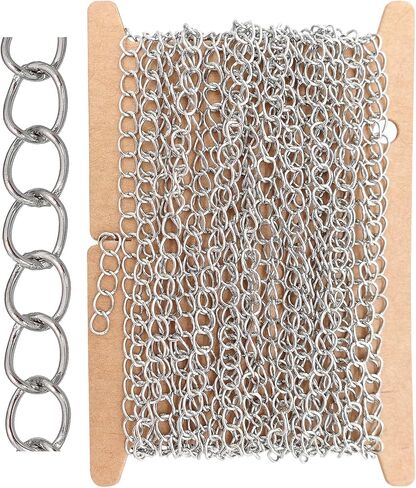 THREENEST 16.4-Feet Width 4mm Stainless Steel Gold Extander Chains, Soldered Cable Craft Tail Curb Chain for Necklace Bracelet Earring Jewelry Making (2182-GOLD-5M) in Saudi Arabia