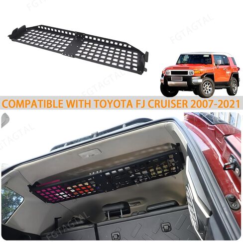 علبة سلة شحن الجذع الخلفية متوافقة مع Toyota FJ Cruiser 2007-2021 ، حاملة أمتعة تخزين السقف الخلفية الخلفية الداخلية. in Kuwait