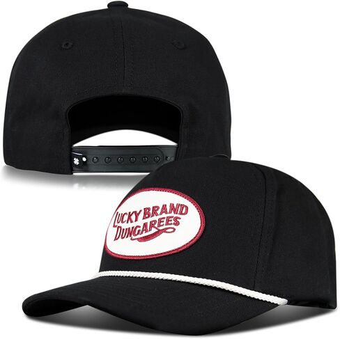 Lucky Brand Snapback Hat | Adjustable | Baseball Cap | Retro | American Heritage | 5 Panel Design | Cotton Canvas in Saudi Arabia