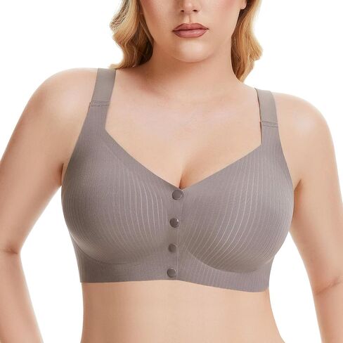 Vinfact Front Closure Bras for Women No Underwire Wireless Bra Seamless Bralettes with Soft Support Mastectomy Bralette in Saudi Arabia