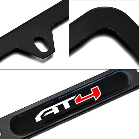 2PCS License Plate Frames Compatible with GMC Sierra Yukon Acadia AT4 Cars, Universal Aluminum Alloy Car License Plate Holders with 4 Holes for AT4 Owners（It Will not Cover The License Plate） in Saudi Arabia