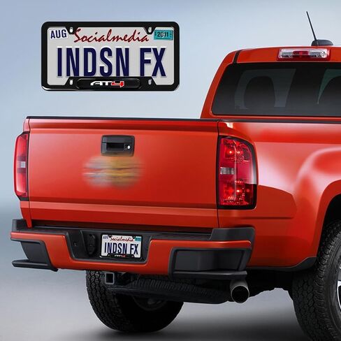 2PCS License Plate Frames Compatible with GMC Sierra Yukon Acadia AT4 Cars, Universal Aluminum Alloy Car License Plate Holders with 4 Holes for AT4 Owners（It Will not Cover The License Plate） in Saudi Arabia