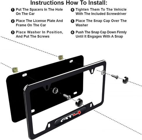 2PCS License Plate Frames Compatible with GMC Sierra Yukon Acadia AT4 Cars, Universal Aluminum Alloy Car License Plate Holders with 4 Holes for AT4 Owners（It Will not Cover The License Plate） in Saudi Arabia