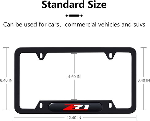 2PCS License Plate Frames Compatible with GMC Sierra Yukon Acadia AT4 Cars, Universal Aluminum Alloy Car License Plate Holders with 4 Holes for AT4 Owners（It Will not Cover The License Plate） in Saudi Arabia