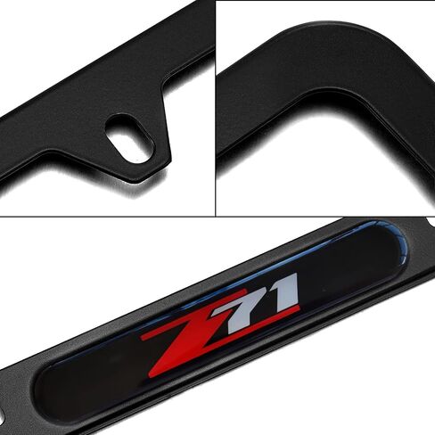 2PCS License Plate Frames Compatible with GMC Sierra Yukon Acadia AT4 Cars, Universal Aluminum Alloy Car License Plate Holders with 4 Holes for AT4 Owners（It Will not Cover The License Plate） in Saudi Arabia