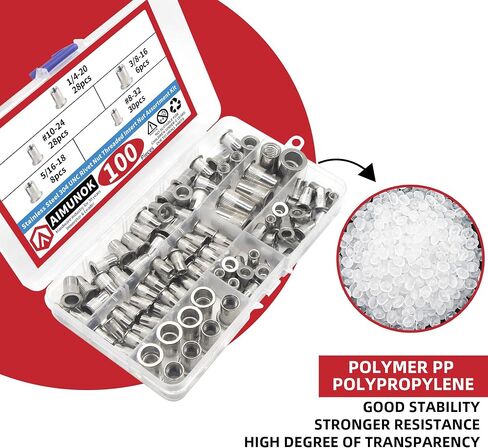 100pcs Rivet Nut Assortment Kit - M3 M4 M5 M6 M8 Durable Carbon Steel, Rust-Resistant, Multi-Size Inserts for Automotive, Furniture, and More in Saudi Arabia