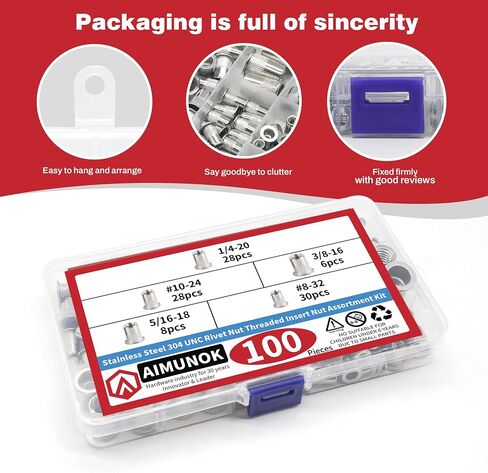 100pcs Rivet Nut Assortment Kit - M3 M4 M5 M6 M8 Durable Carbon Steel, Rust-Resistant, Multi-Size Inserts for Automotive, Furniture, and More in Saudi Arabia