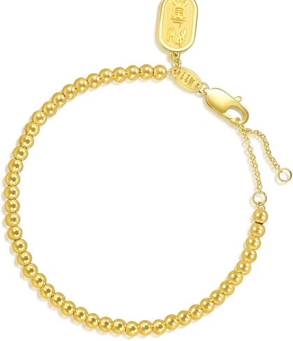 CHOW SANG SANG Cultural Blessings 999.9 24K Solid Gold Price-by-Weight 8.6g Gold Beaded Ruyi Blessing Bracelet for Women 93799B | 7 Inches, (18 CM) in Saudi Arabia