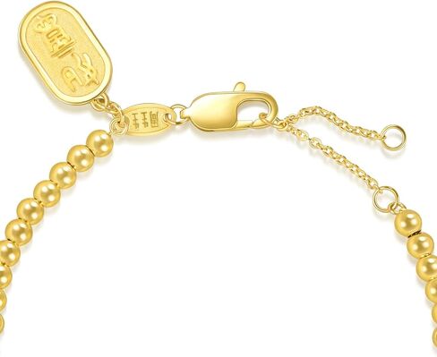 CHOW SANG SANG Cultural Blessings 999.9 24K Solid Gold Price-by-Weight 8.6g Gold Beaded Ruyi Blessing Bracelet for Women 93799B | 7 Inches, (18 CM) in Saudi Arabia