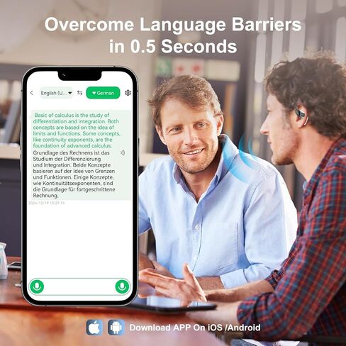 AI OWS Language Translator Earbuds,Real-Time 3-in-1 Translation Earbuds Supporting 150 Languages and Accents,Translation Device with APP for Learning Travel and Business in Kuwait