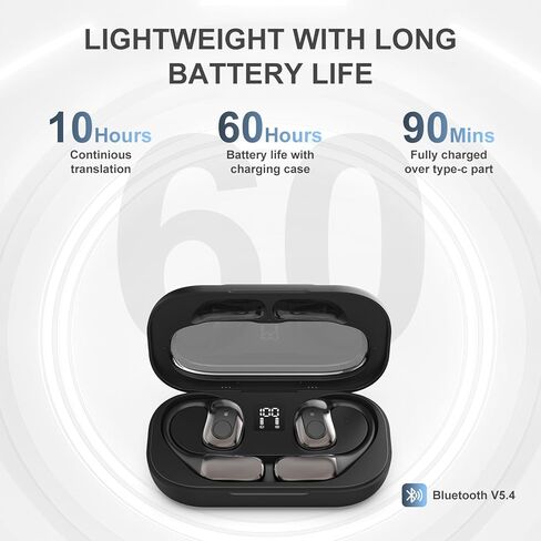 AI OWS Language Translator Earbuds,Real-Time 3-in-1 Translation Earbuds Supporting 150 Languages and Accents,Translation Device with APP for Learning Travel and Business in Kuwait