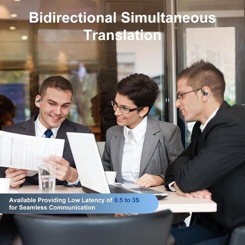 AI OWS Language Translator Earbuds,Real-Time 3-in-1 Translation Earbuds Supporting 150 Languages and Accents,Translation Device with APP for Learning Travel and Business in Kuwait