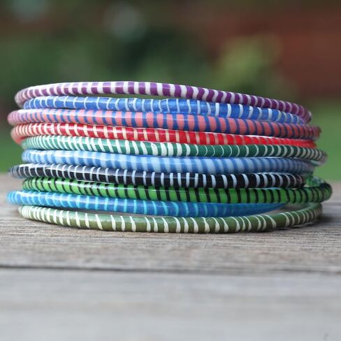 10 Red and White Recycled Flip Flop Bracelets Hand Made in Africa in Saudi Arabia