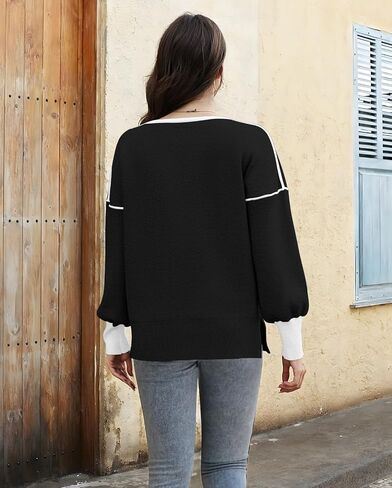 سترات Etcyy للسيدات Fall Fashion 2025 Long Sleeve v الرقبة مضلعة الضيق قمم السترة المسحبة in Saudi Arabia