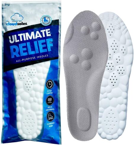 Insoles-Super Soft Orthopedic للنساء والرجال ، تقنية السحابة 4D ، دعم القوس ، النعال التي تمتص الصدمات لدعم القدم والمفصل ، باطن الرياضة لتخفيف الألم (الرجال: الولايات المتحدة 8-12) in Saudi Arabia