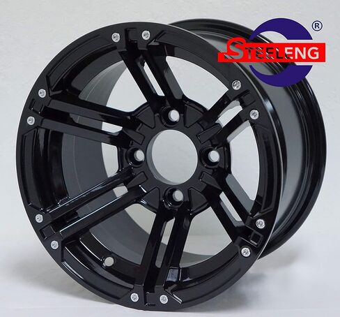 12 "Terminator Gloss Black Golf Cart Wheels و 23 × 10.5-12 جميع إطارات العربة الجولف التضاريس - مجموعة من 4 in Saudi Arabia