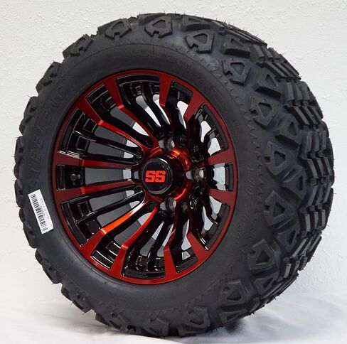 12" Matador Red/Black Wheels and 20x10-12 All Terrain Tires Combo - Set of 4 in Saudi Arabia