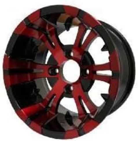 12" VAMPIRE Red/Black Golf Cart Wheels and 215/40-12 DOT Street Golf Cart Tires - Set of 4 in Saudi Arabia