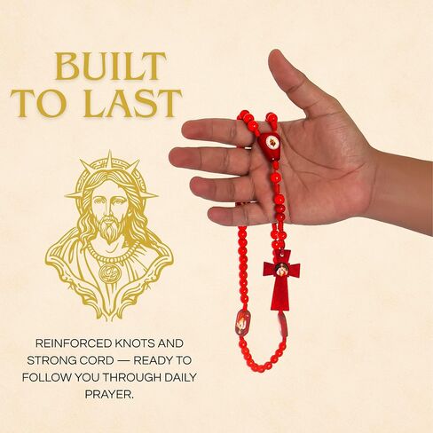 Rosarios de San Judas Tadeo made of pine wood - Rosarios catolicos para recuerdos - Rosario de San Judas Tadeo - Recuerdos de San Judas Tadeo Necklace - Escapularios catolicos Saint Jude in Kuwait
