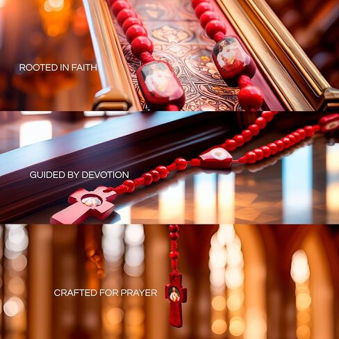 Rosarios de San Judas Tadeo made of pine wood - Rosarios catolicos para recuerdos - Rosario de San Judas Tadeo - Recuerdos de San Judas Tadeo Necklace - Escapularios catolicos Saint Jude in Kuwait