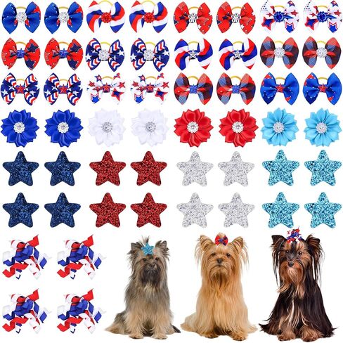 60Pcs/30Pairs Fall Dog Hair Bows with Rubber Bands Maple Leaf Pumpkin Orange Dog Grooming Bows Girls Puppy Bows for Small Medium Large Dogs Yorkie Pet Hair Grooming Accessories in Kuwait