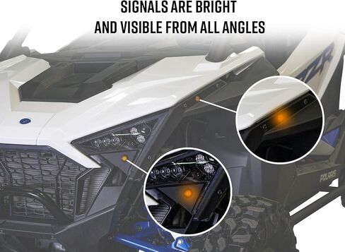 SuperATV Turn Signal Kit for 2020+ Polaris RZR PRO XP/PRO XP4 | Plug & Play | Street Legal | Easy Install | Horn & Amber LEDs | IP67 Rated | OEM Style in Saudi Arabia