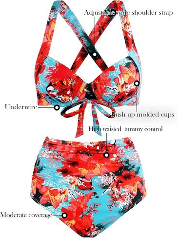 Relleciga Women's Push Up Bikini وضعت دعاوى الاستحمام الداخلية in Kuwait