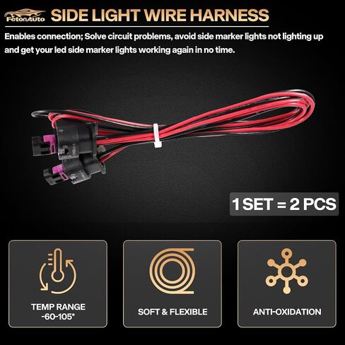 2PCS Side Marker Light Plug Connector Pigtail Wire Harness for Chrysler 300 2015-2023, for Dodge Charger 2015 2016 2017 2018 2019 2020 2021 2022 2023 in Saudi Arabia