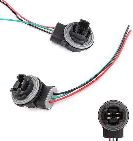 2 PCS Car Brake Light Socket, Waterproof Soft Automotive Turn Signal Light Socket Replacements, Universal Vehicle Daytime Running Light Wire Harness Pigtail (Multicolored #3157B) in Saudi Arabia