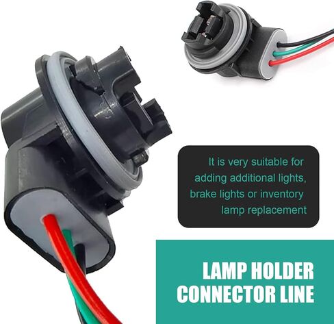 2 PCS Car Brake Light Socket, Waterproof Soft Automotive Turn Signal Light Socket Replacements, Universal Vehicle Daytime Running Light Wire Harness Pigtail (Multicolored #3157B) in Saudi Arabia
