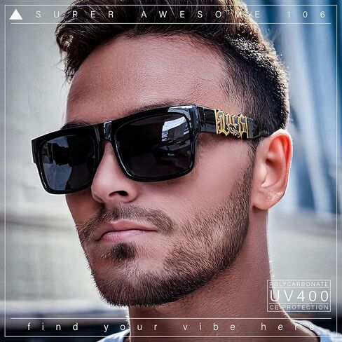 LOCS MENS BOLD GOTHIC LOOTO SCAIND ARM HORR HORN RIM Gangster All Plack Sunglasses in Saudi Arabia
