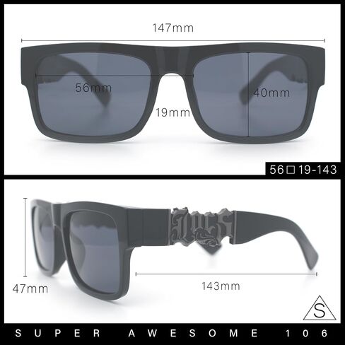LOCS MENS BOLD GOTHIC LOOTO SCAIND ARM HORR HORN RIM Gangster All Plack Sunglasses in Saudi Arabia