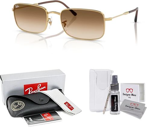 Ray-Ban RB3746 Rectangle Sunglasses for Men for Women + BUNDLE WIth Designer iWear Complimentary Eyewear Kit in Saudi Arabia