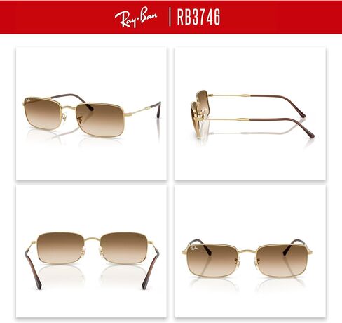 Ray-Ban RB3746 Rectangle Sunglasses for Men for Women + BUNDLE WIth Designer iWear Complimentary Eyewear Kit in Saudi Arabia